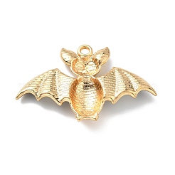 ハロウィンアロイエナメルペンダント  バット  ゴールドカラー  26x40x6mm  穴：2mm  10個/袋&nbsp;FIND-G021-A01-G