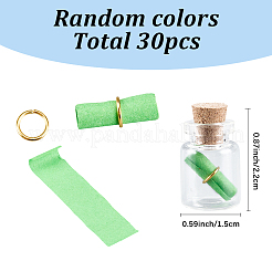 透明ガラスコルクボトル30個  メッセージペーパー付き  ミックスカラー  1.5x2.2cm&nbsp;AJEW-SC0004-34