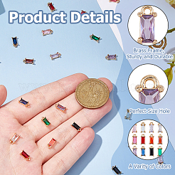 24Pcs 12 Colors Brass Cubic Zirconia Charms&nbsp;FIND-HS0001-13
