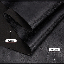 PUレザー生地  DIYクラフト  服飾材料  ブラック  1400x0.7mm  2m/セット。&nbsp;DIY-MA0007-27C