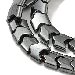 非磁性合成ヘマタイトビーズ連売り  波形  7.5x8x3mm  穴：1mm  約70個/連  15.75''（40センチメートル）&nbsp;G-I365-07