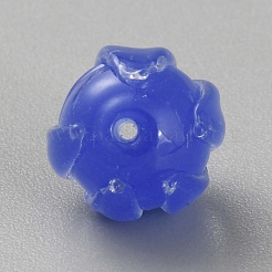 透明ガラスビーズ  花  ミディアムアクアマリン  11x10mm  穴：1.5mm&nbsp;GLAA-WH0033-98D