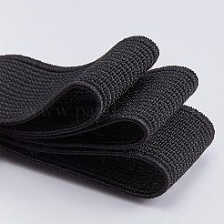 超幅広の厚手の平らなゴムバンド  ウェビング衣類縫製アクセサリー  ブラック  24mm&nbsp;EC-WH0003-12B