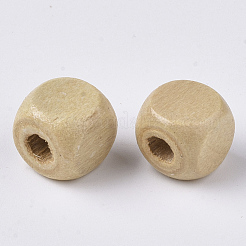 染色されていない天然木ビーズ  キューブ  無鉛の  バリーウッド  10x10x10mm  穴：3.5mm  約2200個/1000g&nbsp;YTB027-01-LF