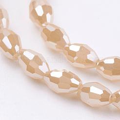 Electroplate Glass Beads Strands&nbsp;EGLA-J013-4X6mm-F18