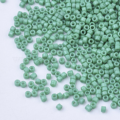 ベーキングペイントシリンダーシードビーズ  均一サイズ  ミディアムシーグリーン  1.5~2x1~2mm  穴：0.8mm  約4000個/袋  約50 G /袋&nbsp;SEED-Q036-02A-D04