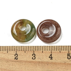 Natural Indian Agate Donut/Pi Disc Charms&nbsp;G-G142-02R