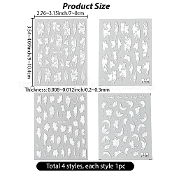 4Pcs 4 Styles Flower Pattern Self Adhesive PET Nail Art Stickers Decals&nbsp;MRMJ-SP0001-22