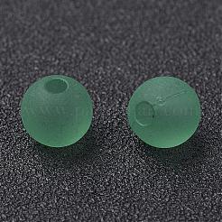 透明なアクリルビーズ  ラウンド  艶消し  ミディアムシーグリーン  6mm  穴：1.8mm  約4000個/500g&nbsp;PL723-C14