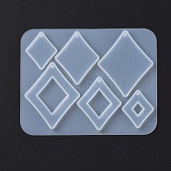 DIY トランプテーマペンダントシリコンモールド  レジン型  UVレジン用  エポキシ樹脂ジュエリー作り  ダイヤモンド  菱形  100x78x4.5mm  穴：1.8mm  内径：26~47x21~39x4.5mm&nbsp;DIY-C076-01A