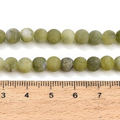Frosted Natural Chinese Jade Southern Jade Beads Strands&nbsp;G-M248-6mm-06
