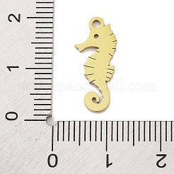 ステンレスペンダント201個  レーザー切断  海の動物のチャーム  ゴールドカラー  タツノオトシゴ  18.5x8x1mm  穴：1.5mm&nbsp;STAS-U016-08G-05