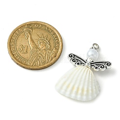 Spiral Shell Angel Pendants&nbsp;PALLOY-JF02507-01