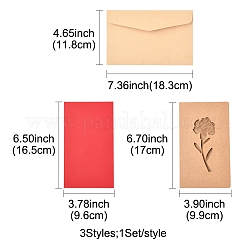 3 Sets Kraft Paper Greeting Cards&nbsp;AJEW-FS0001-27A