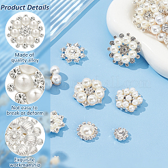32Pcs 8 Style Brass & Alloy Rhinestone Cabochons&nbsp;FIND-FG0002-86