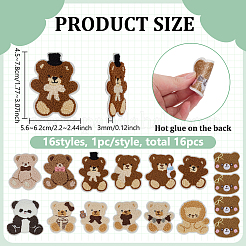 16Pcs Polyester Clothing Patches&nbsp;PATC-WH0022-55