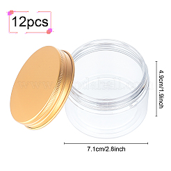 ペットペットボトル  アルミネジ蓋付き  クリームジャー用  コラム  透明  7.1x4.9cm  容量：120ml（4.06液量オンス）&nbsp;CON-BC0002-08A