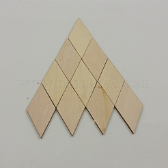 Unfinished Wood Rhombus Shape Discs Slices&nbsp;LS-WOCR-PW0001-005B
