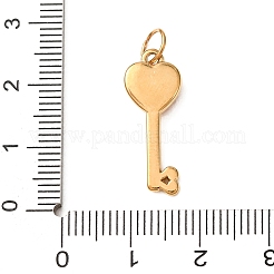 304ステンレススチールエナメルペンダント  ハートキーチャーム  18KGP本金メッキ  22.5x8.5x3.5mm  穴：3.5mm&nbsp;SA-CBAAB49-02G