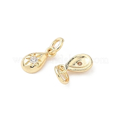 Brass Micro Pave Cubic Zirconia Pendants&nbsp;KK-D386-02G