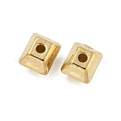 Ccbプラスチックスペーサービーズ  長方形  ゴールドカラー  6x5x4.5mm  穴：1.5mm&nbsp;CCB-L014-15G