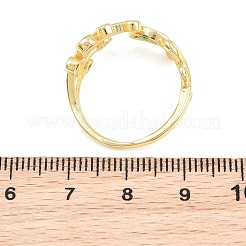 Brass Pave Cubic Zirconia Cuff Open Rings&nbsp;CU-CBACDF6-09G-01