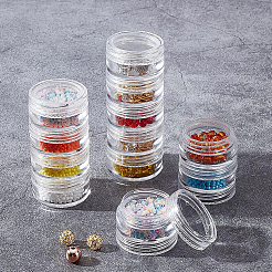 プラスチックビーズ収納ケース  コラム  5バイアル  透明  3x7.7cm  8個/箱&nbsp;CON-BC0005-02