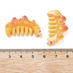 不透明樹脂デコデンカボション  山型の櫛  ゴールド  18.5x33x7mm&nbsp;RESI-S405-02