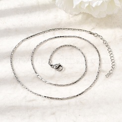 1.3mm 304ステンレススチールボストンリンクチェーンネックレス（女性・男性用）  ステンレス鋼色  15.87インチ（40.3cm）&nbsp;NJEW-Z115-12P-01