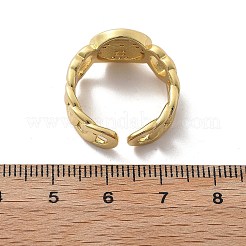 Brass Micro Pave Clear Cubic Zirconia Open Cuff Rings for Women&nbsp;RJEW-K289-02G-D