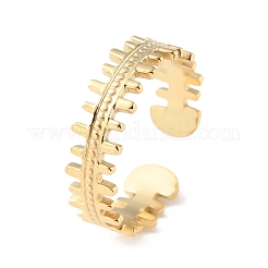 304 Stainless Steel Fish Bones Open Cuff Rings&nbsp;RJEW-D002-28G