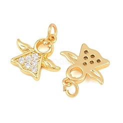 Brass Micro Pave Cubic Zirconia Charms&nbsp;KK-F927-23G
