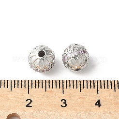Brass Micro Pave Cubic Zirconia Beads&nbsp;KK-U067-06P-01