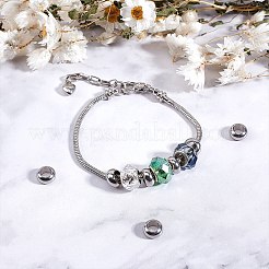 304ステンレススチールビーズ  ロンデル  ステンレス鋼色  10x5mm  穴：6mm  60個/箱&nbsp;STAS-UN0002-44P