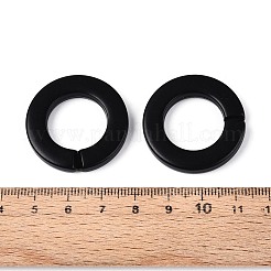 不透明スプレー塗装アクリルリンクリング  クイックリンクコネクター  roloチェーン作成用  リング  ブラック  31.5x4.5mm  内径：18mm  約100個/268g&nbsp;LS-OACR-S021-73A-C01