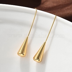 304ステンレススチールダングルイヤリング  イオンプレーティング（ip）  ティアドロップ  ゴールドカラー  47x8mm&nbsp;EJEW-S253-08G
