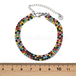 304 Stainless Steel Rhinestone Cup Chain Bracelets for Women&nbsp;BJEW-Z143-23P-01