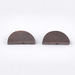 塗装天然木ビーズ  半円  ココナッツブラウン  10x20x4mm  穴：1.5mm&nbsp;WOOD-T021-05A-03
