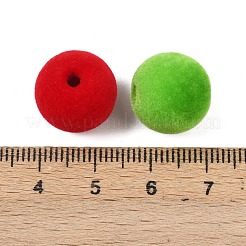 不透明アクリルビーズを植毛  ミックスカラー  ラウンド  14mm  穴：3mm&nbsp;OACR-G055-02D