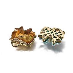 Brass Micro Pave Cubic Zirconia Charms&nbsp;KK-Q043-02G