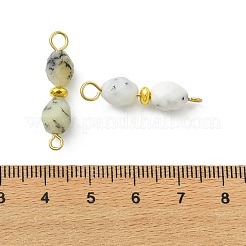 Natural Flower Opal Faceted Oval Beaded Connector Charms&nbsp;PALLOY-JF05392