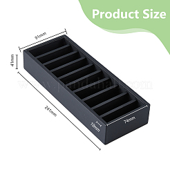 10スロットPUレザーブレスレットオーガナイザートレイ  長方形  ブラック  9.1x24.1x4.1cm&nbsp;AJEW-WH0471-128A