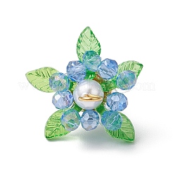 Glass with Round Shell Pearl and Acrylic Charms Pendants&nbsp;PALLOY-MZ00647-03