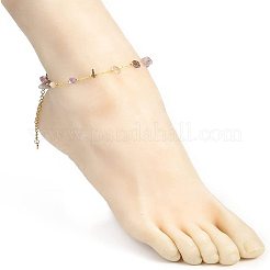 10Pcs Natural Mixed Gemstone Chip Beaded Anklets Set&nbsp;AJEW-PH0004-76