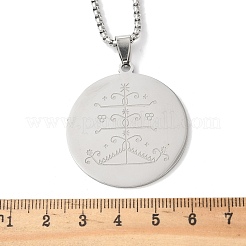 201 Stainless Steel Engraved Ogou Feray Veve Pendant Necklaces&nbsp;LS-NJEW-H065-02P