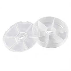 プラスチックビーズ容器4個  フリップトップビーズ収納  6コンパートメント  ラウンド  ホワイト  7.8x1.8cm  4個/袋&nbsp;CON-YS0001-04
