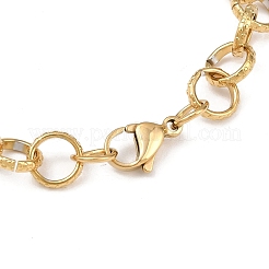 Fashionable 304 Stainless Steel Engraved Bubbles Cable Chain Bracelets&nbsp;STAS-A028-B087G