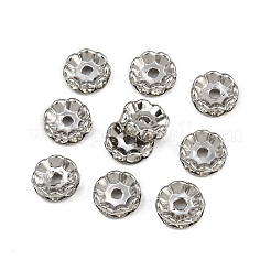Brass Rhinestone Spacer Beads&nbsp;RB-A014-L10mm-01P
