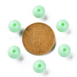 不透明なアクリルビーズ  ラウンド  アクアマリン  8x7mm  穴：2mm  約1745個/500g&nbsp;MACR-S370-C8mm-A05