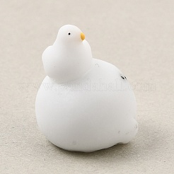 不透明樹脂製の妖精と鳥のオーナメント  ホームオフィス用マイクロランドスケープデスクトップ装飾  ホワイト  25.5x20x20.5mm&nbsp;RE-CBA1AA1-02C